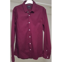 Chemise Jules Slim Stretch Bordeaux Taille M Occasion | Brocaffaire