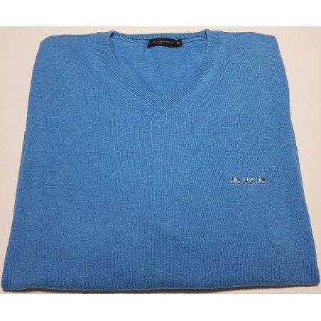 Pull Mise au Green bleu col V taille M – Occasion