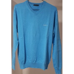 Pull Mise au Green Col V Bleu Taille M Occasion | Brocaffaire