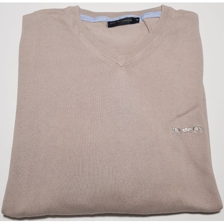 Pull Mise au Green col V beige taille M d’occasion