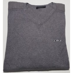 Pull Mise au Green gris col V taille M – Brocaffaire