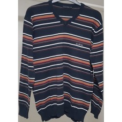 Pull Mise au Green rayé M – Noir/Brun – Occasion | Brocaffaire