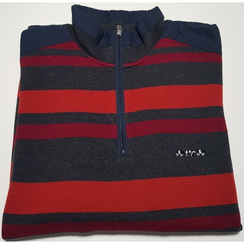 Pull Mise au Green rayé rouge et gris taille M – Brocaffaire