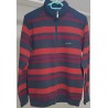 Pull Mise au Green rayé M – Rouge/Gris – Occasion | Brocaffaire