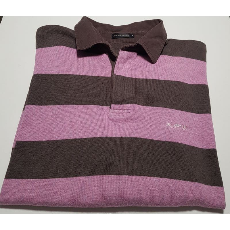 Pull Mise au Green rayé brun et rose taille M – Brocaffaire