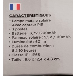 Lot de 3 Lampes Solaires LED Hofftech – PIR, IP65 & Autonomie 8h | Brocaffaire