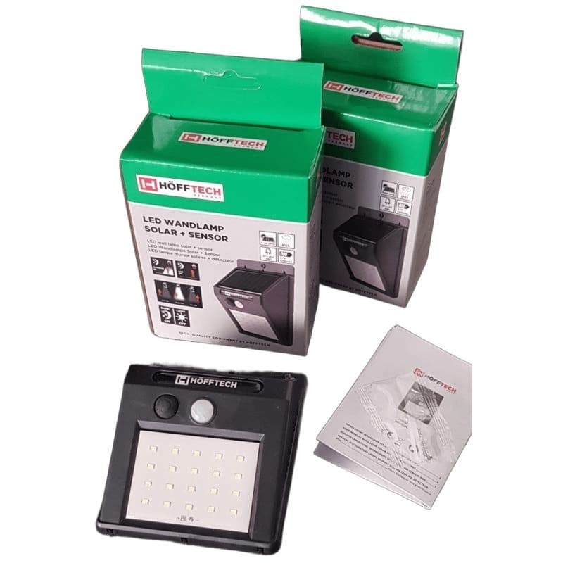 Lot de 2 lampes solaires LED Hofftech – Détecteur PIR et IP65