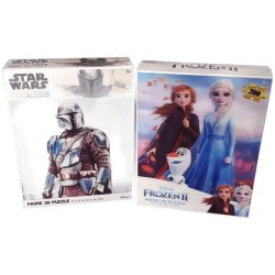 Lot de 2 puzzles 3D Prime 3D – Mandalorian & Reine des Neiges 2