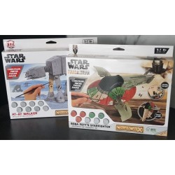 Coffret Wood Worx Star Wars : Maquettes 3D Boba Fett’s Starfighter et AT‑AT Walker