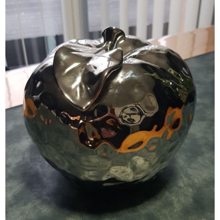 Fraise décorative en céramique chromée 19 cm – Objet d’occasion en bon état