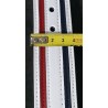 Ceinture en cuir blanc bleu rouge 110 cm – Accessoire neuf | Brocaffaire