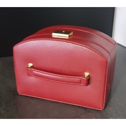 Boîte à bijoux 3 étages rouge bordeaux avec clé – Occasion | Brocaffaire