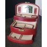 Boîte à bijoux 3 étages rouge bordeaux avec clé – Occasion | Brocaffaire