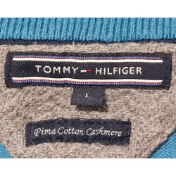 Pull Tommy Hilfiger Bleu Clair Col V Taille L – Occasion Très Bon État | Brocaffaire