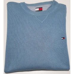 Pull Tommy Hilfiger bleu ciel col rond en taille L – très bon état