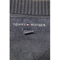 Pull Tommy Hilfiger Bleu Foncé Col V Taille M – Occasion Très Bon État | Brocaffaire