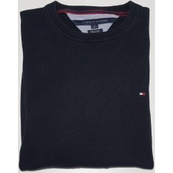 Pull Tommy Hilfiger noir col rond en taille L – très bon état