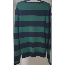 Pull Léger Tommy Hilfiger Noir et Vert Col V Taille L – Occasion Très Bon État | Brocaffaire