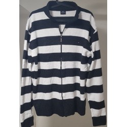 Gilet Tommy Hilfiger rayé noir et blanc L – Occasion bon état | Brocaffaire