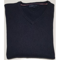 Pull bleu marine Tommy Hilfiger col V XL – vêtement homme d’occasion