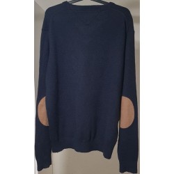 Pull Tommy Hilfiger bleu marine col V XL – Occasion bon état | Brocaffaire