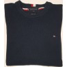 Pull bleu marine Tommy Hilfiger col rond L – vêtement homme d’occasion