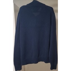 Pull Tommy Hilfiger bleu marine col camionneur XL – Occasion très bon état | Brocaffaire