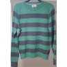 Pull léger Tommy Hilfiger rayé vert et gris M – Occasion bon état | Brocaffaire