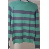 Pull léger Tommy Hilfiger rayé vert et gris M – Occasion bon état | Brocaffaire
