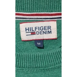 Pull léger Tommy Hilfiger rayé vert et gris M – Occasion bon état | Brocaffaire