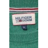 Pull léger Tommy Hilfiger rayé vert et gris M – Occasion bon état | Brocaffaire