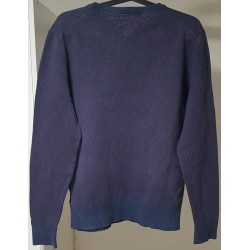 Pull Tommy Hilfiger bleu et violet col V M – Occasion bon état | Brocaffaire
