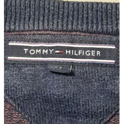 Pull Tommy Hilfiger bleu et violet col V M – Occasion bon état | Brocaffaire