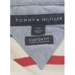 Polo Tommy Hilfiger rayé rouge et bleu S – Bon état | Brocaffaire