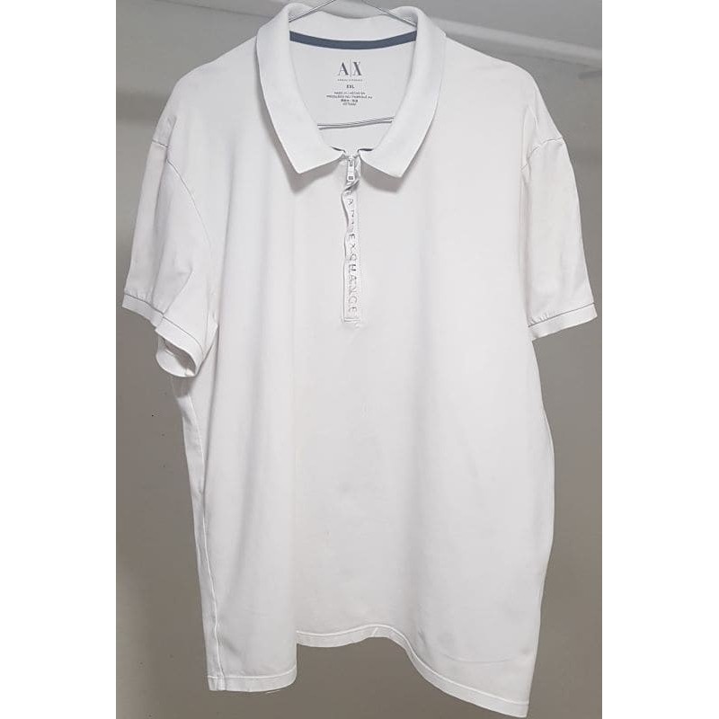 Polo Armani Exchange blanc XXL – Bon état