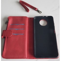 Coque Rouge Redmi Note 9T avec Porte‑Cartes et Porte‑Monnaie | Brocaffaire