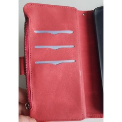 Coque Rouge Redmi Note 9T avec Porte‑Cartes et Porte‑Monnaie | Brocaffaire